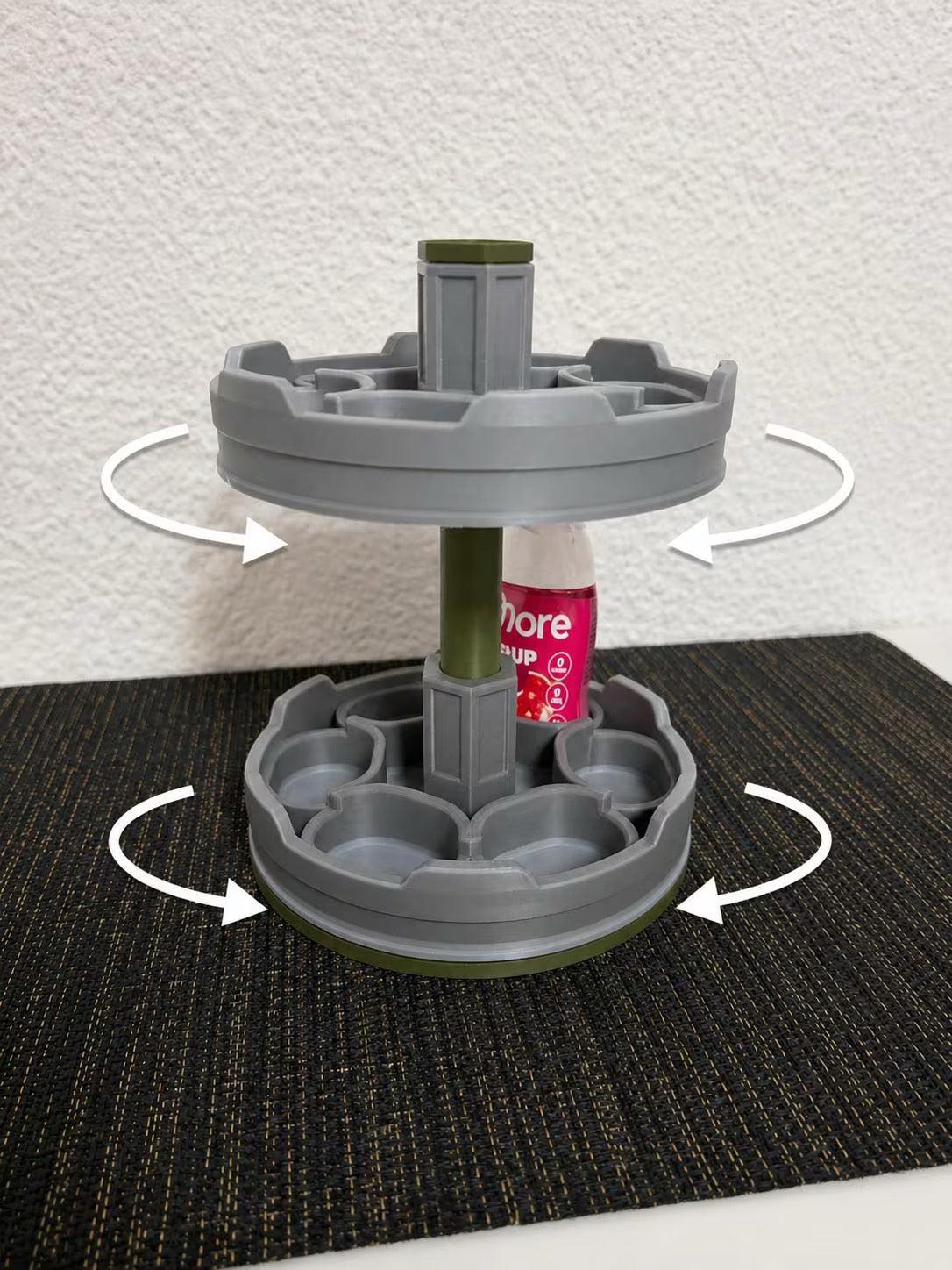 Syrup Carousel for 12 Bottles | Rotating Bottle Holder | Syrup Organizer | 3D Printed from PLA | Kitchen Organizer