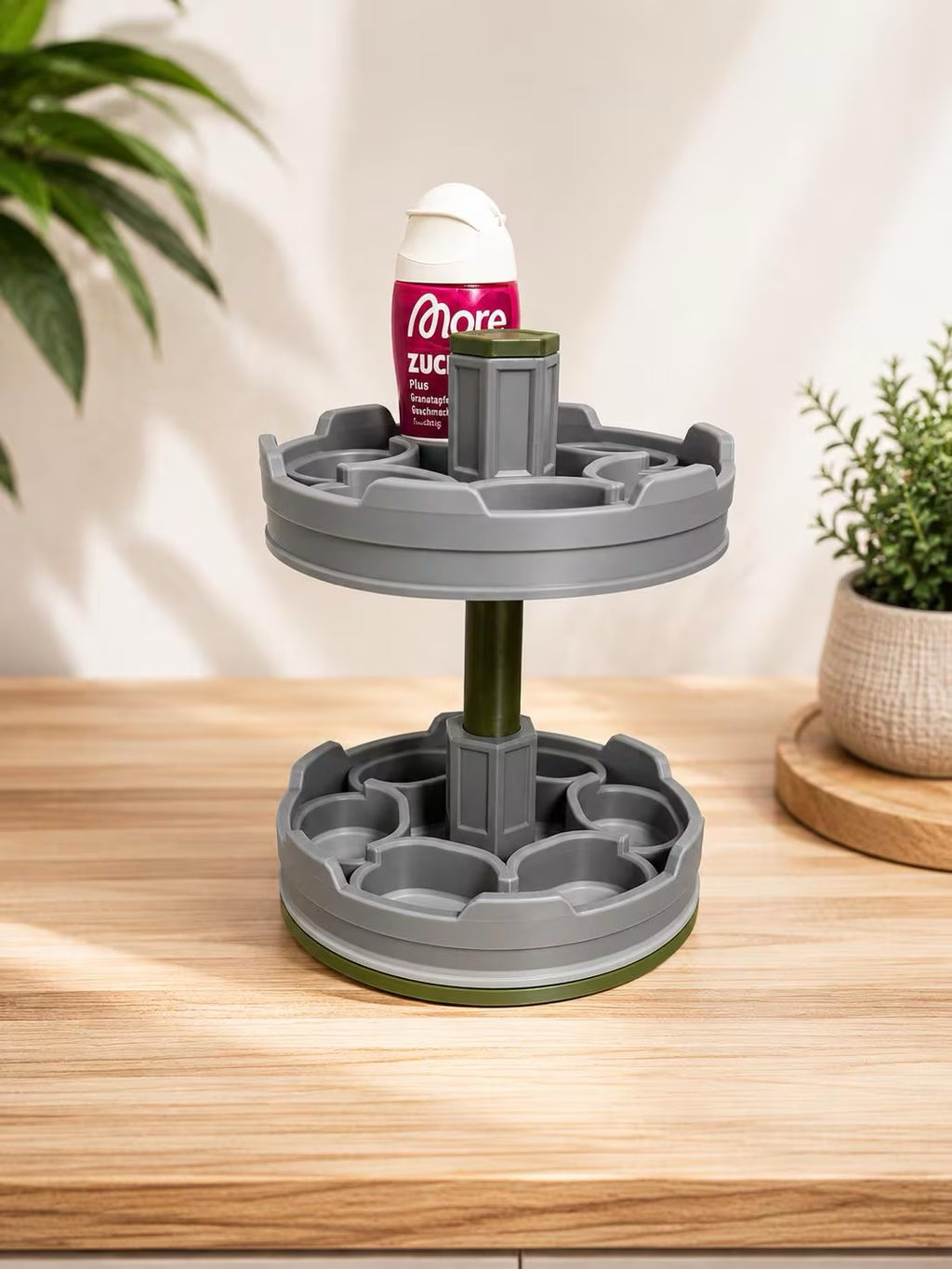 Syrup Carousel for 12 Bottles | Rotating Bottle Holder | Syrup Organizer | 3D Printed from PLA | Kitchen Organizer