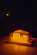 3D gedrucktes LED Winterhaus | Weihnachtshaus aus PLA | Skandinavische Weihnachtsdeko | Beleuchtetes Lichthaus | Winterdeko