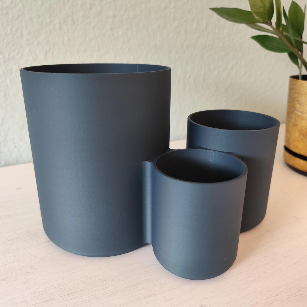 Moderner Utensilienhalter aus PLA/PETG – Küchen Organizer mit 3 Fächern | Minimalistische Küchen Deko | 3D-Druck Besteckhalter