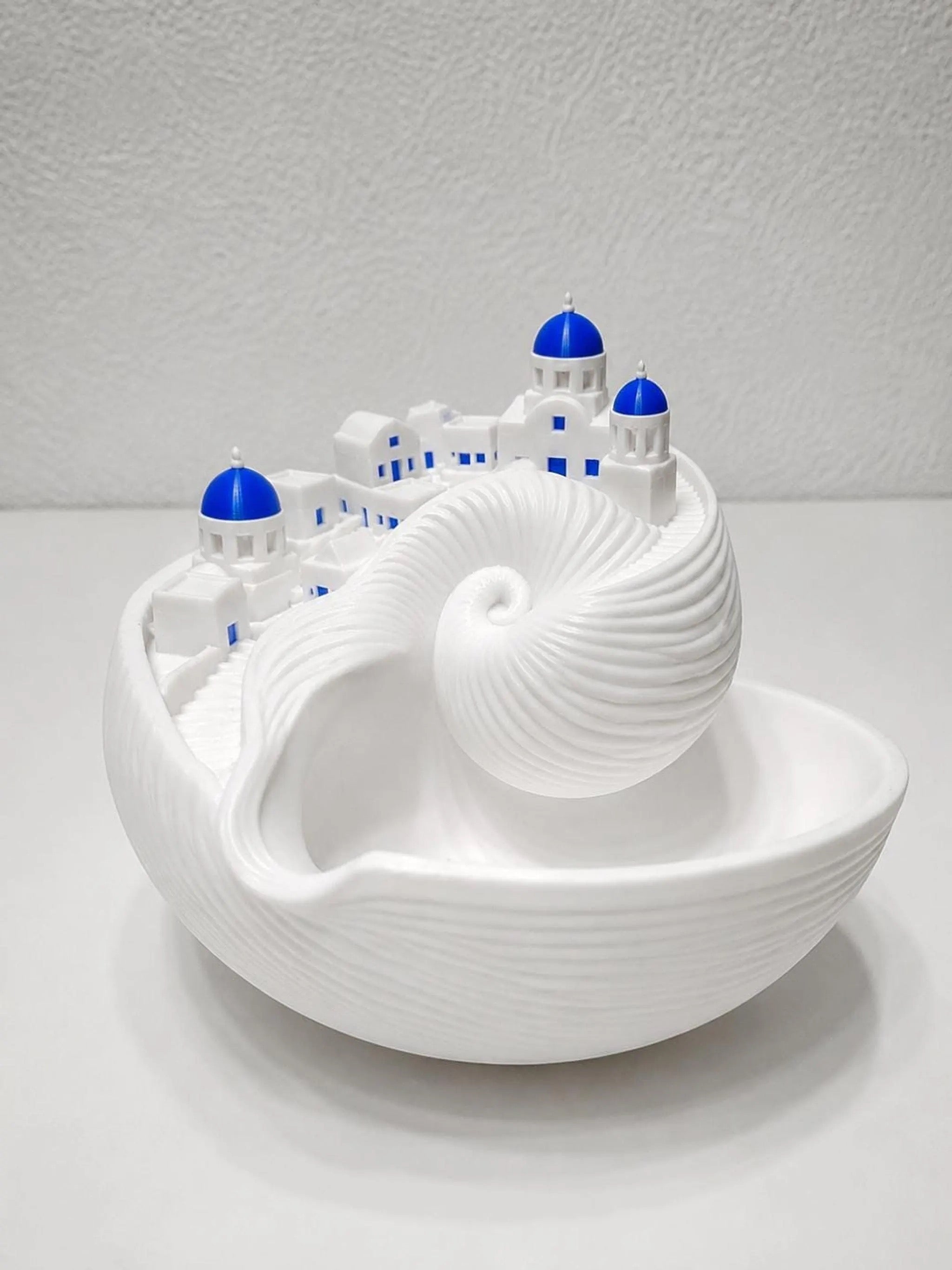Santorini Key Bowl, 3D Printed Organizer with Mediterranean Design