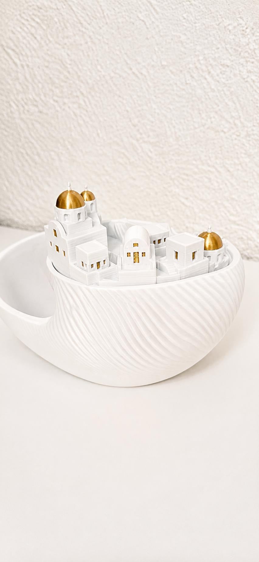 Santorini Key Bowl – Gold Edition | Limited Special Version | 3D-Printed Decorative & Key Tray made of PLA
