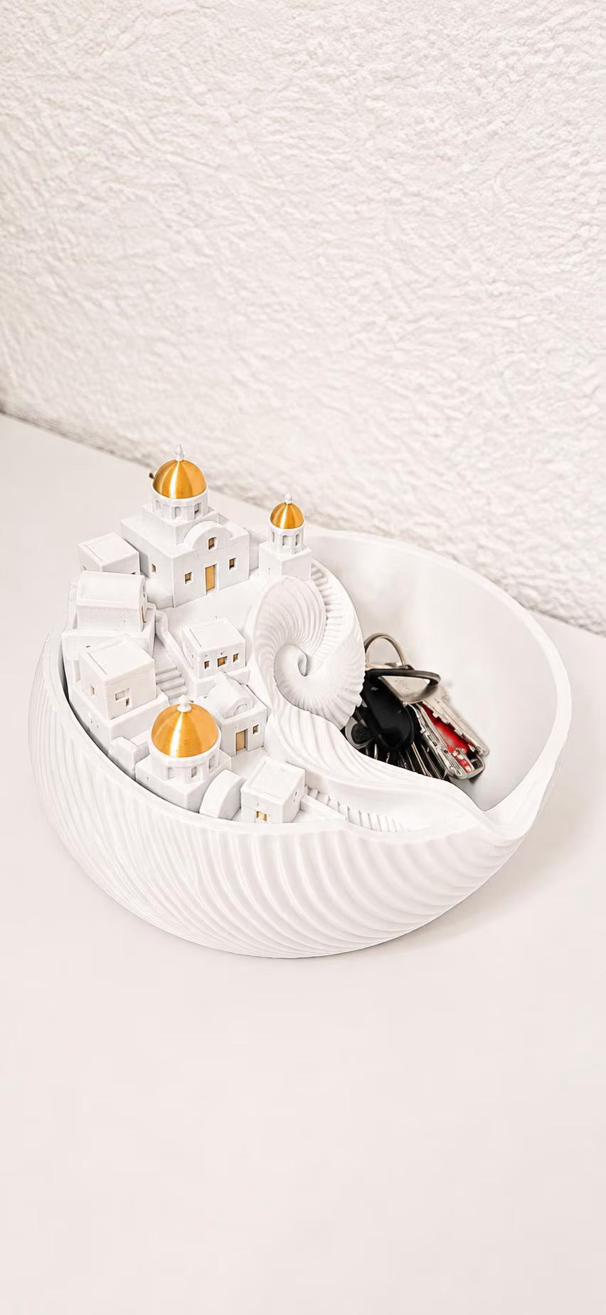 Santorini Key Bowl – Gold Edition | Limited Special Version | 3D-Printed Decorative & Key Tray made of PLA