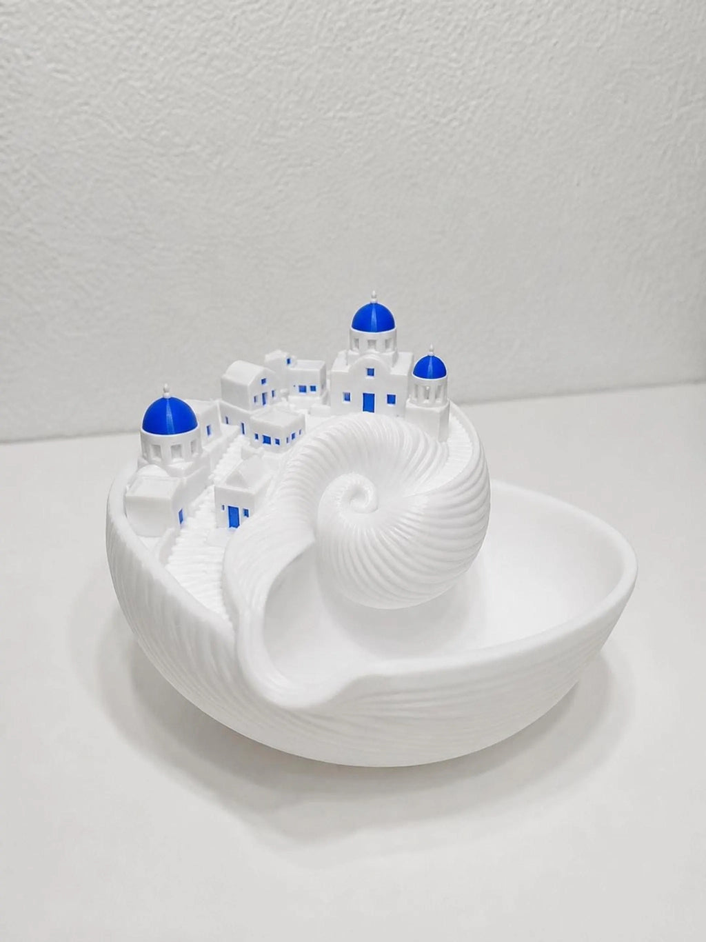 Santorini Key Bowl, 3D Printed Organizer with Mediterranean Design