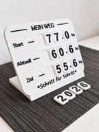 Gewichtstracker – Tafel mit austauschbaren Zahlen für Startgewicht, aktuelles Gewicht und Zielgewicht